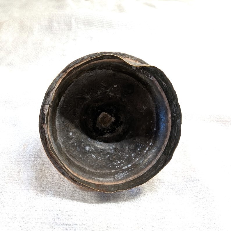 Antique Solid Brass Handmade Teapot Kettle Hammered Moroccan Riveted Deco READ