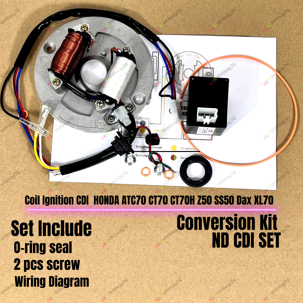 Honda Complete Set CDI Set for ATC70 CT70 CT70H Z50 SS50 Dax XL70 Conversion Kit