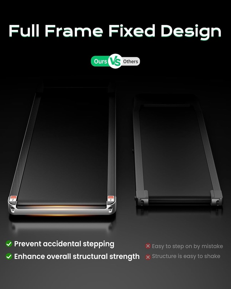 Compact Walking Treadmill with Shock Absorption & Remote Control for Home Office