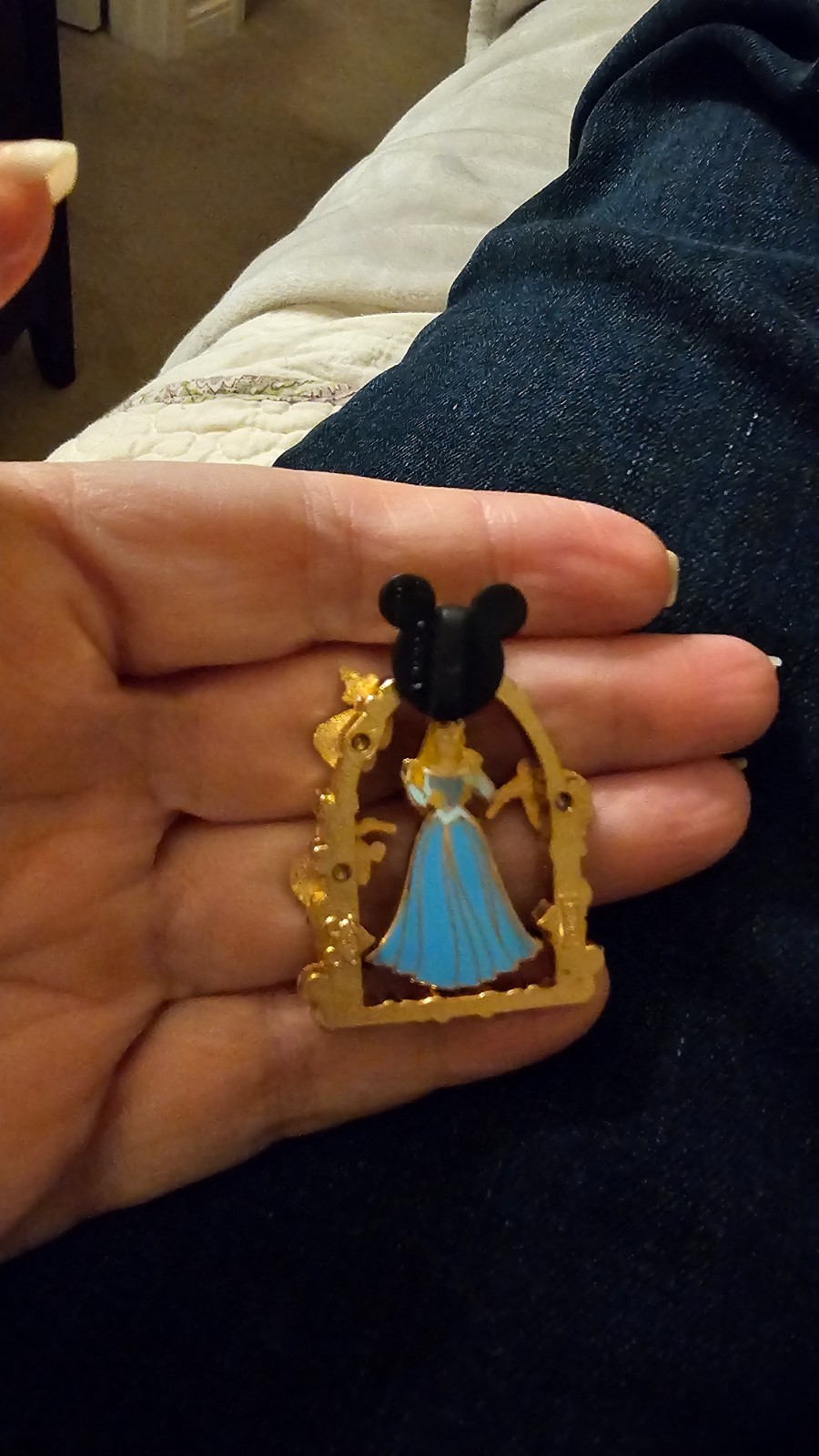 Disney Sleeping Beauty Aurora Double Sided Pin Pink or Blue 2006 Rare