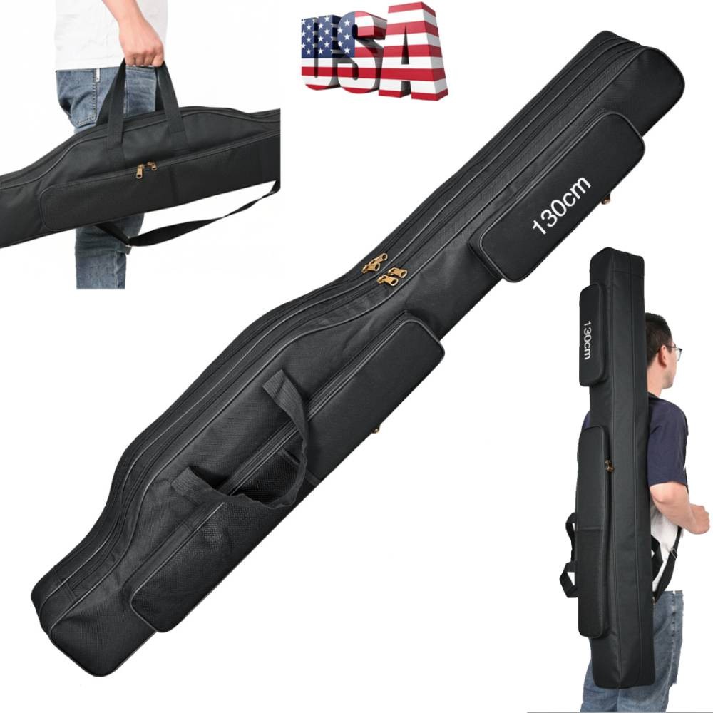 Fishing Rod Case - 3 Layers Fishing Pole Bag Portable Carry Storage Case 130cm