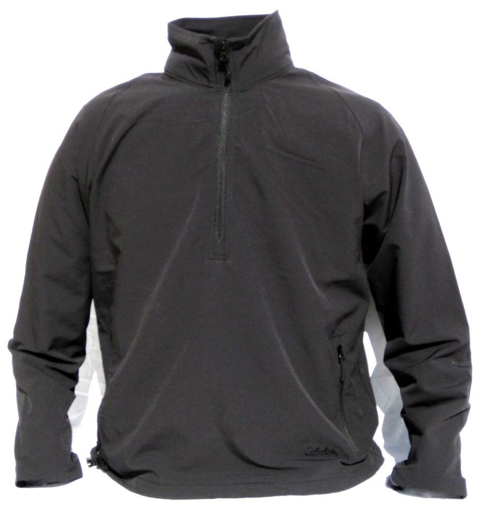 Cabela's Men Black Soft-Shell 1/2 Zip Temperate Layering Pullover Outdoor Jacket