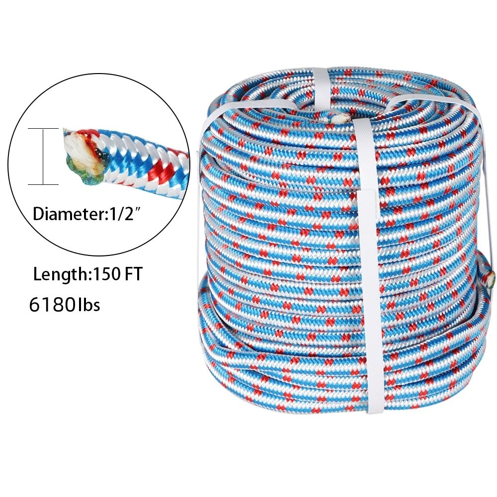 New 16 Strand Nylon Double Braid Polyester Arborist Tree Rope 1/2"×150'