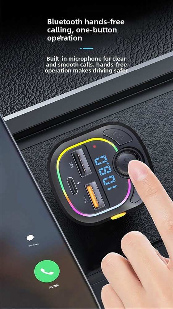 Bluetooth Car MP3 Player FM Transmitter with Dual USB Fast Charger