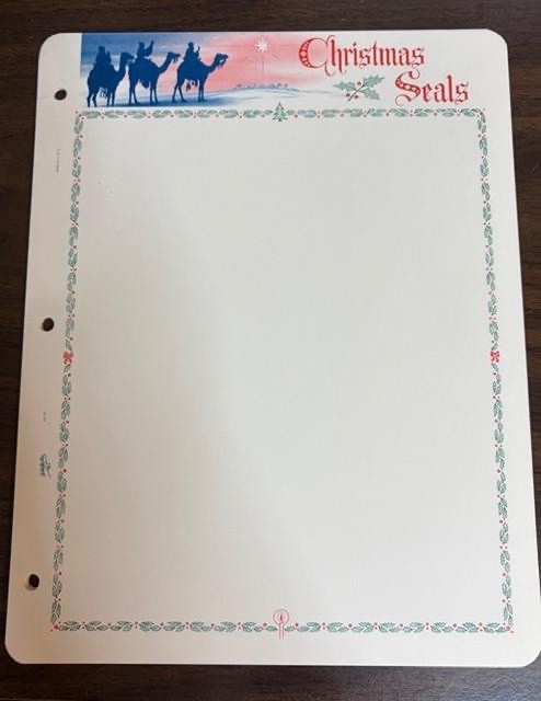 White Ace Christmas Seal Stamp Album Blank Pages, 10 Count