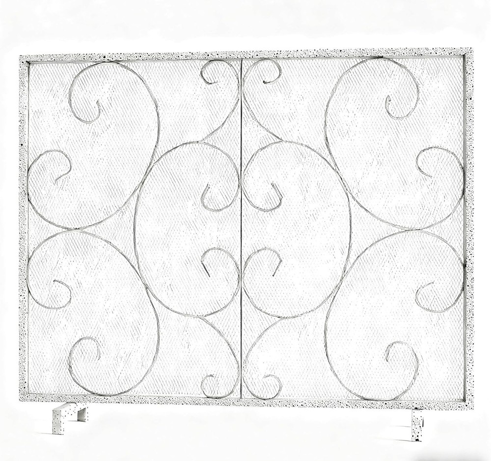 Single Panel Decorative Fireplace Screen Stand Alone Cover Handcrafted Durabl...