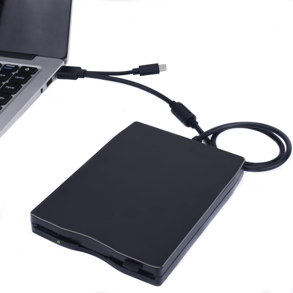 3.5-Inch External USB Type-C Floppy Disk Drive Reader 1.44MB FDD for PC