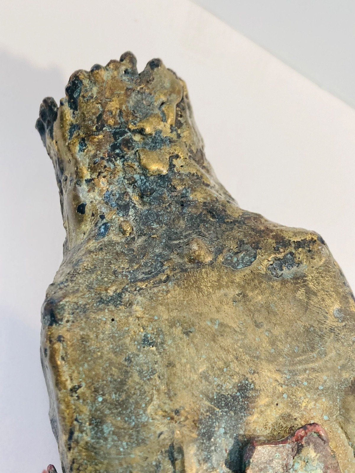 Beautiful MCM Metal Brutalist Bronze Vase Handmade Sculpture