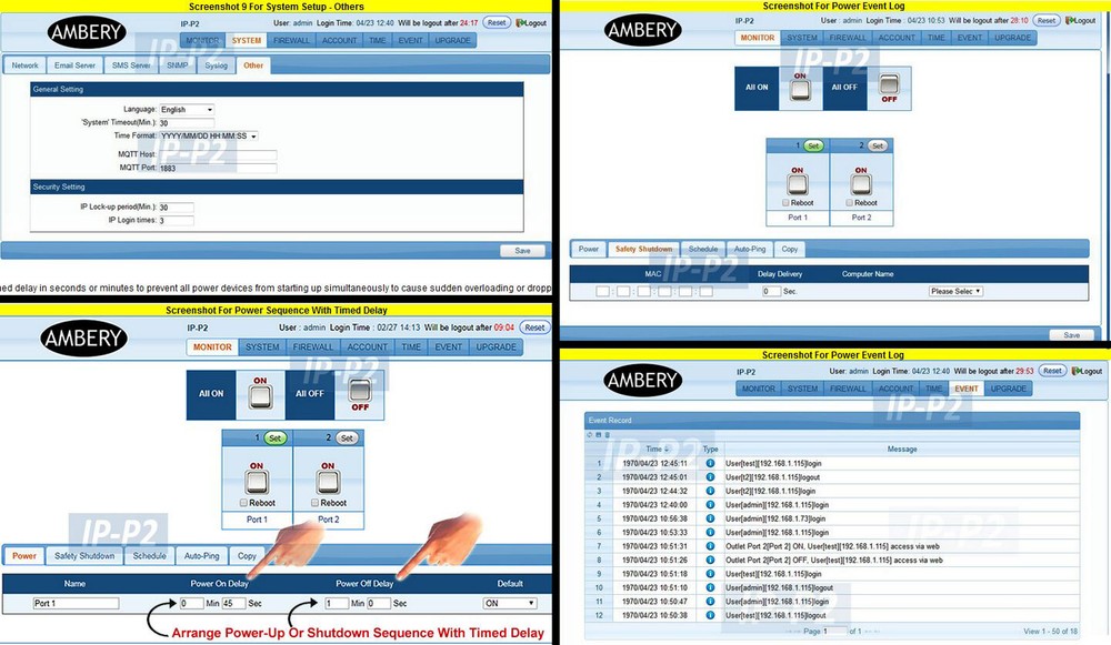 Professional 2-Port Remote Power Switch With Universal AC Outlets