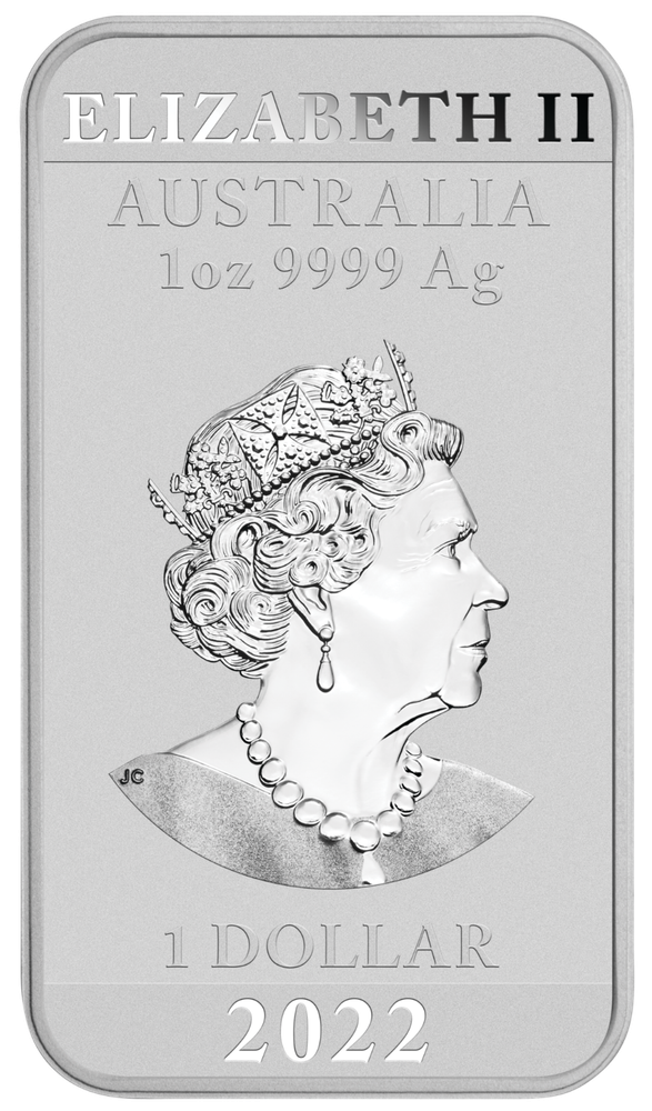 2022 Australia DRAGON RECTANGULAR 1oz .9999 $1 Silver Bullion Coin