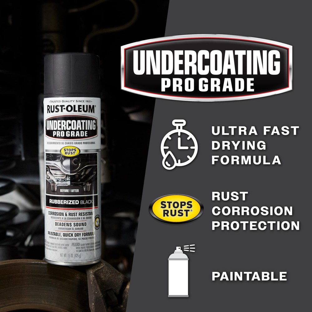 Rust Oleum Undercoating Spray Paint 15 Ounce 6 Pack 248656-6PK Stops