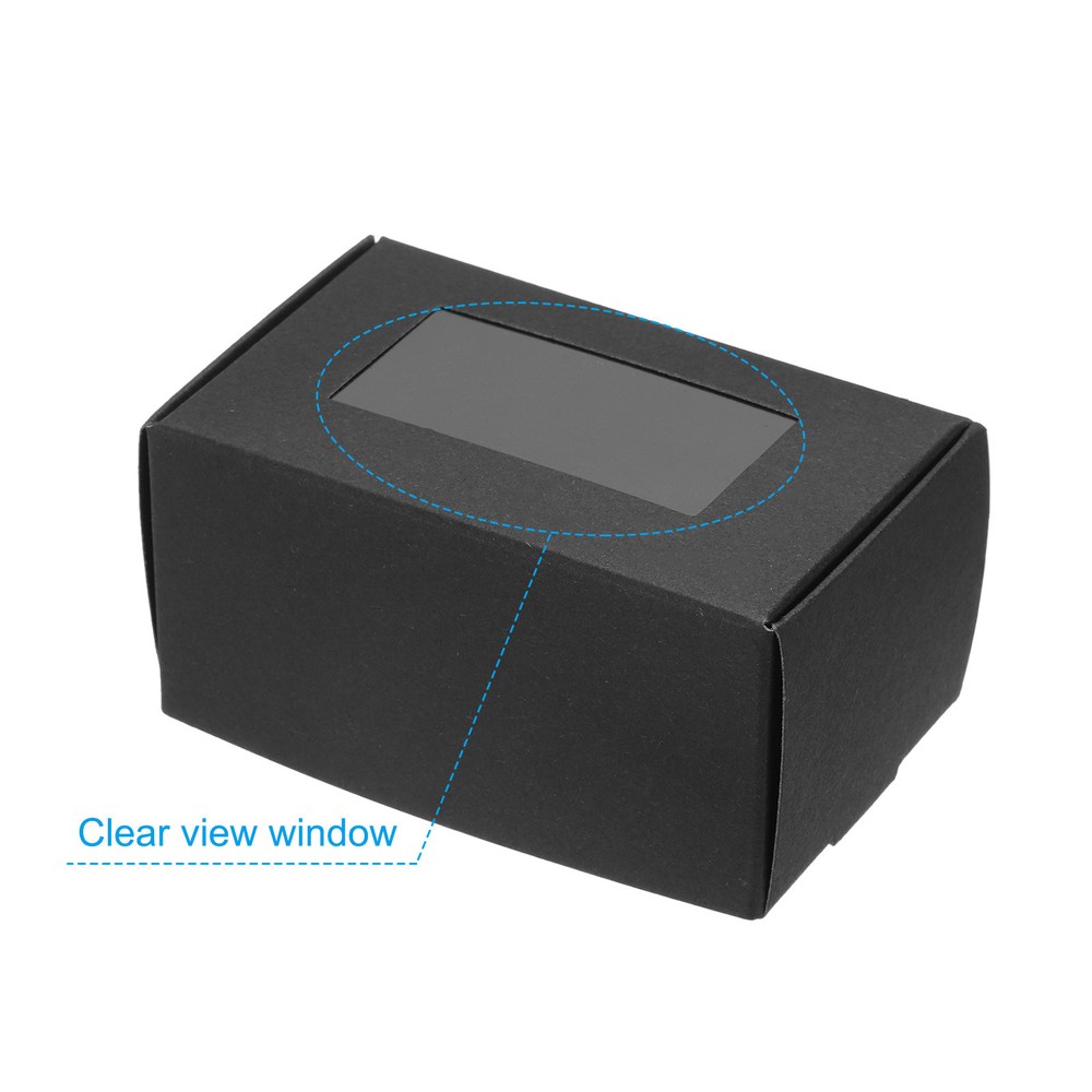 3.9"x2.4"x2" Paper Soap Box with Window, 40 Pack Soap Boxes Rectangle, Black