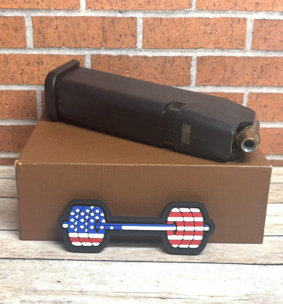 Tactical PVC Patch, Morale American USA Flag Barbell Patch, Weightlifting Patch