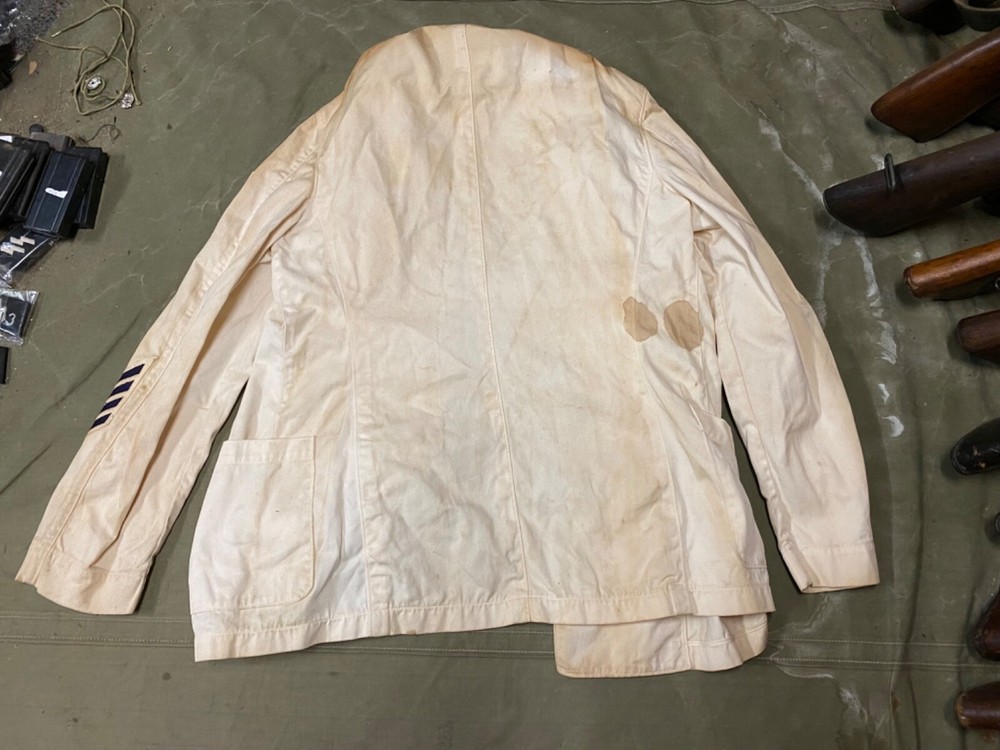 ORIGINAL WWII US NAVY CHIEF PETTY OFFICER CPO DRESS "WHITES" JACKET-MEDIUM 4OR