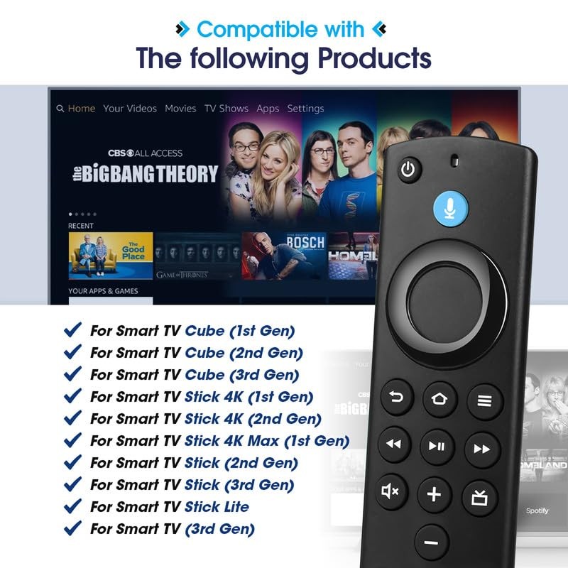 Replacement Firestick Remote Control fit for Fire Smart TV SUM 1, Coal Black