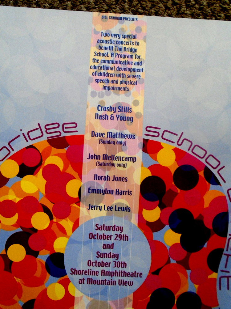 TWO-ORIGINAL BRIDGE CONCERT POSTERS-NEIL YOUNG-2001 & 2005 SHOWS-CSNY-PEARL JAM+