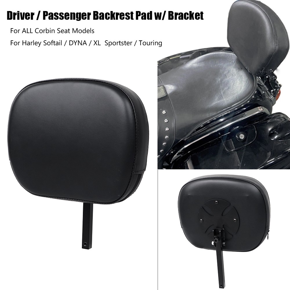 Adjustable Removable Driver / Passenger Backrest Back Rest For Harley Touring