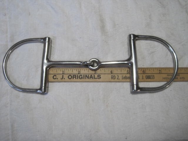 Dee Ring Jointed Snaffle Bit. 5'' Big Dee Rings Stainless Steel