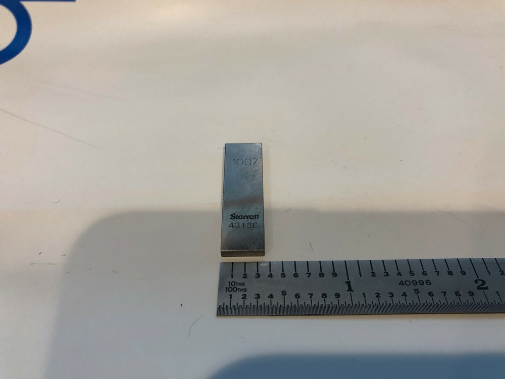 .1007" Starrett Rectangular Steel Gage Gauge Block.