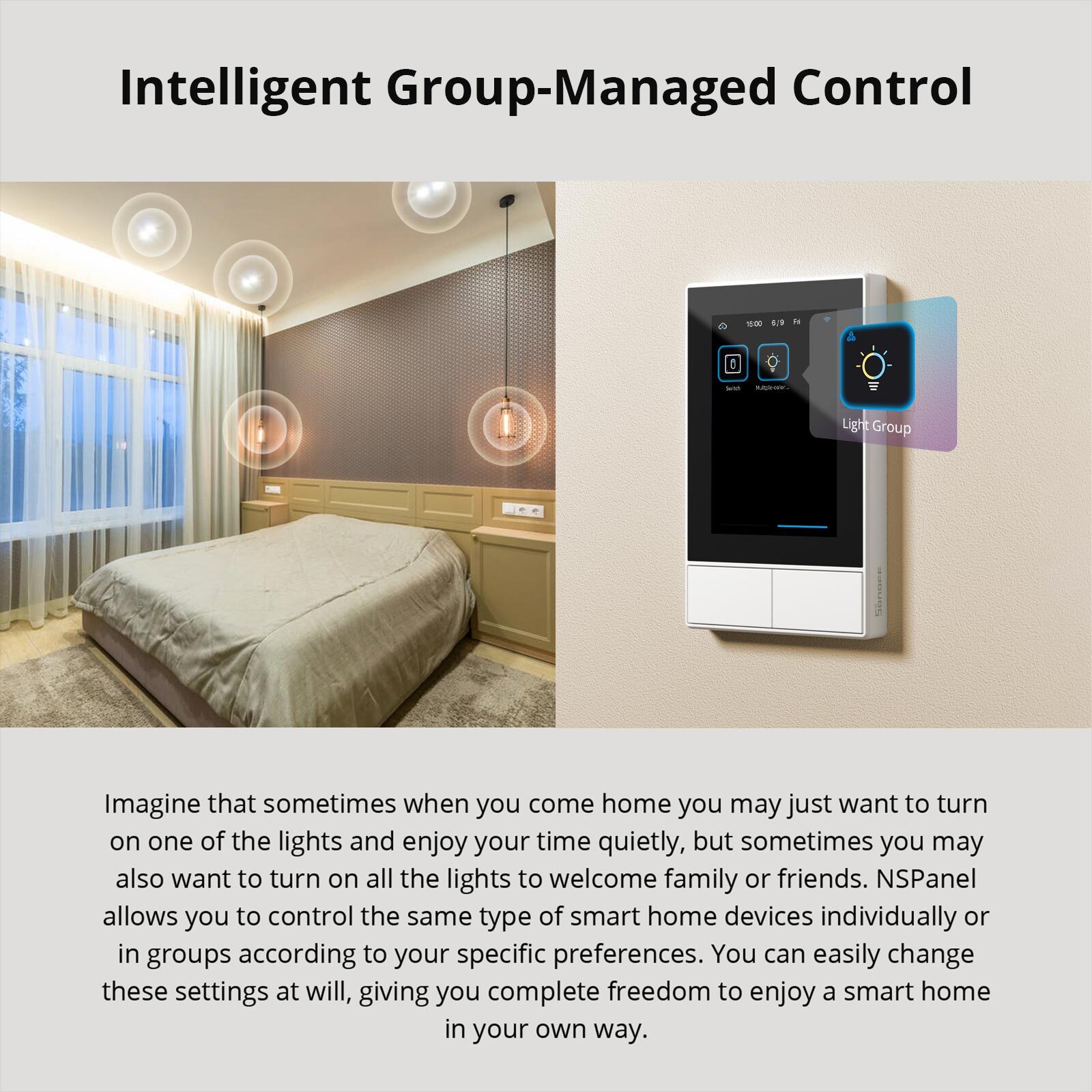 SONOFF NSPanel WiFi Smart Scene Wall Light Switch Touchscreen Smart Home Control