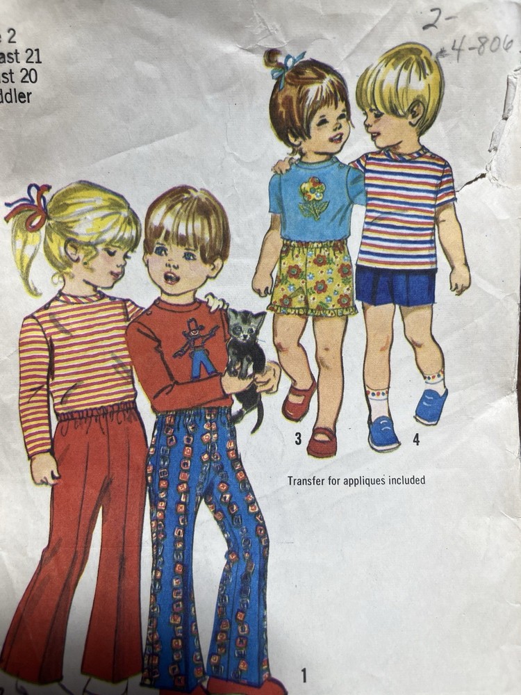 Simplicity 9948 Pattern Child Top Pants Shorts Size 2