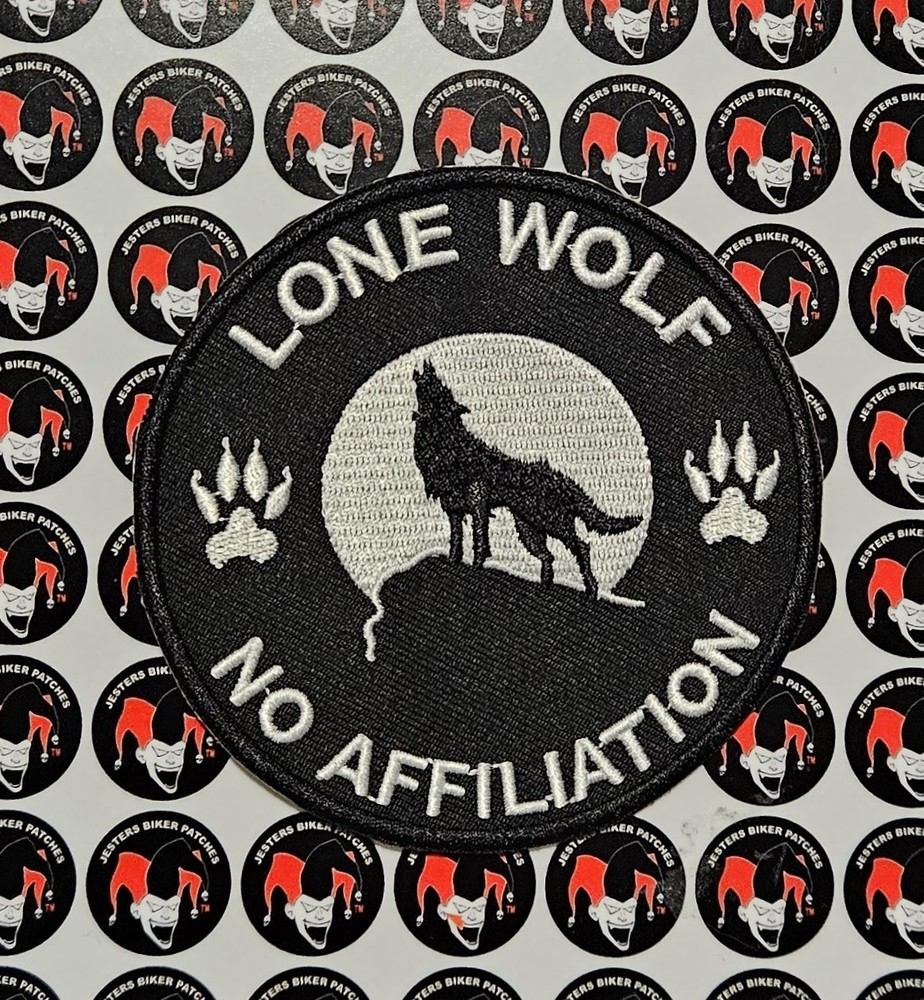 Lone Wolf No Affiliation Embroidered Patch RD004
