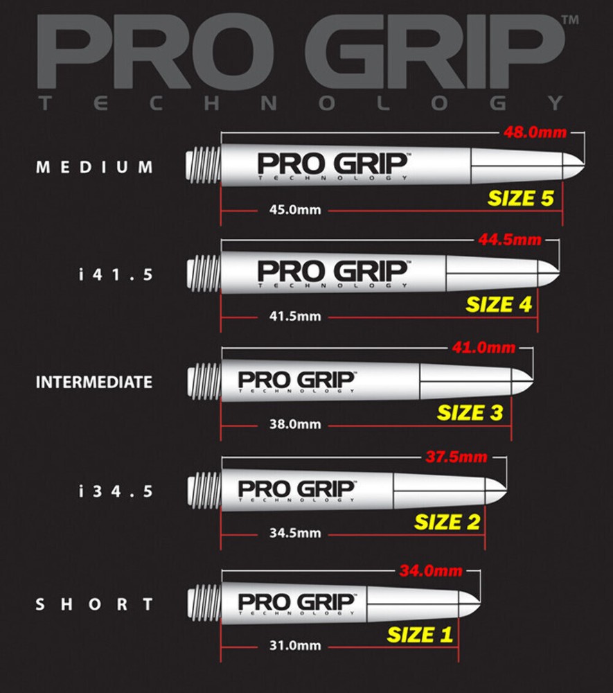 Target Pro Grip Vision Shafts - Clear Yellow Short