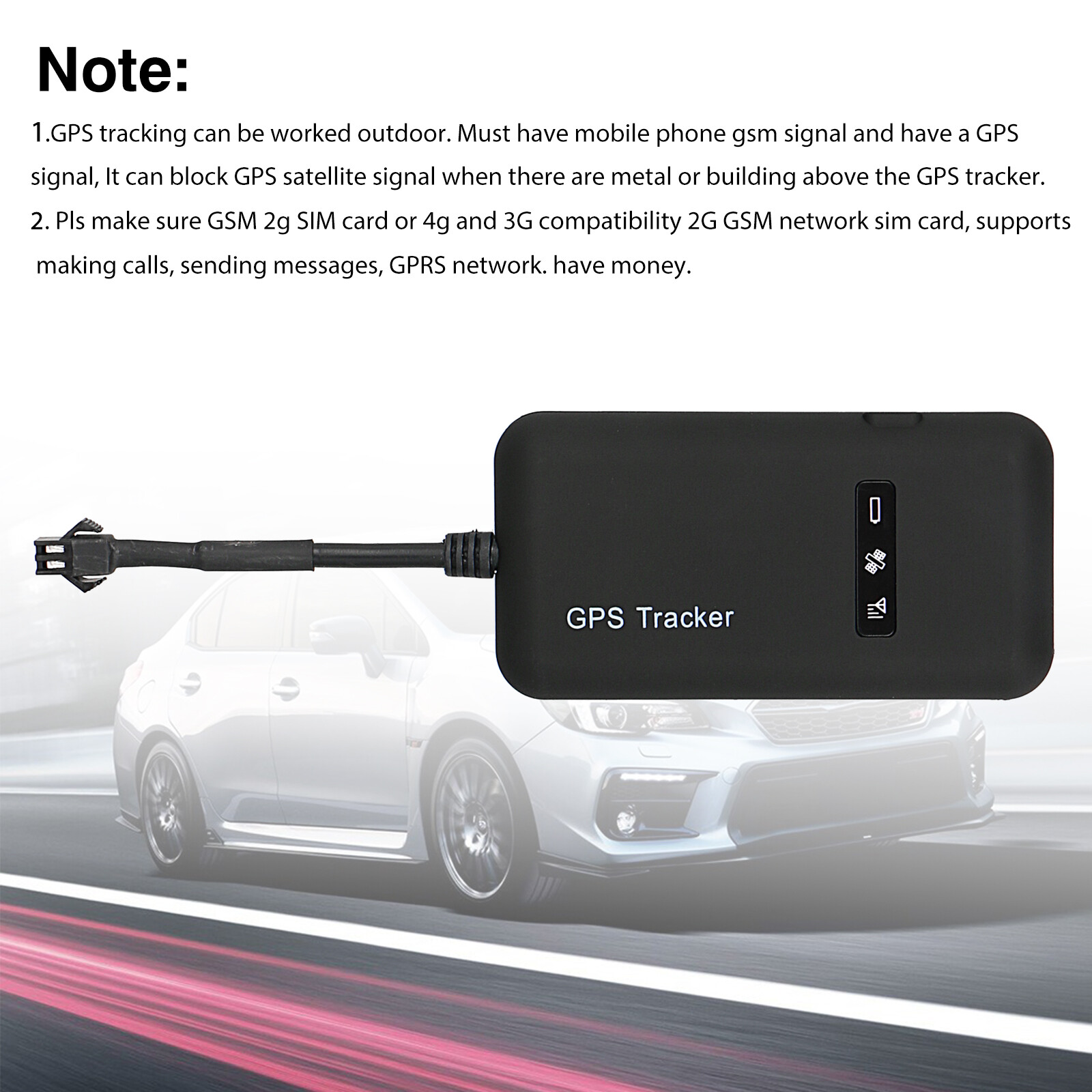 Real-time GPS Tracker Tracking Locator GT02A GPRS GSM Car/Motorcycle Anti Theft