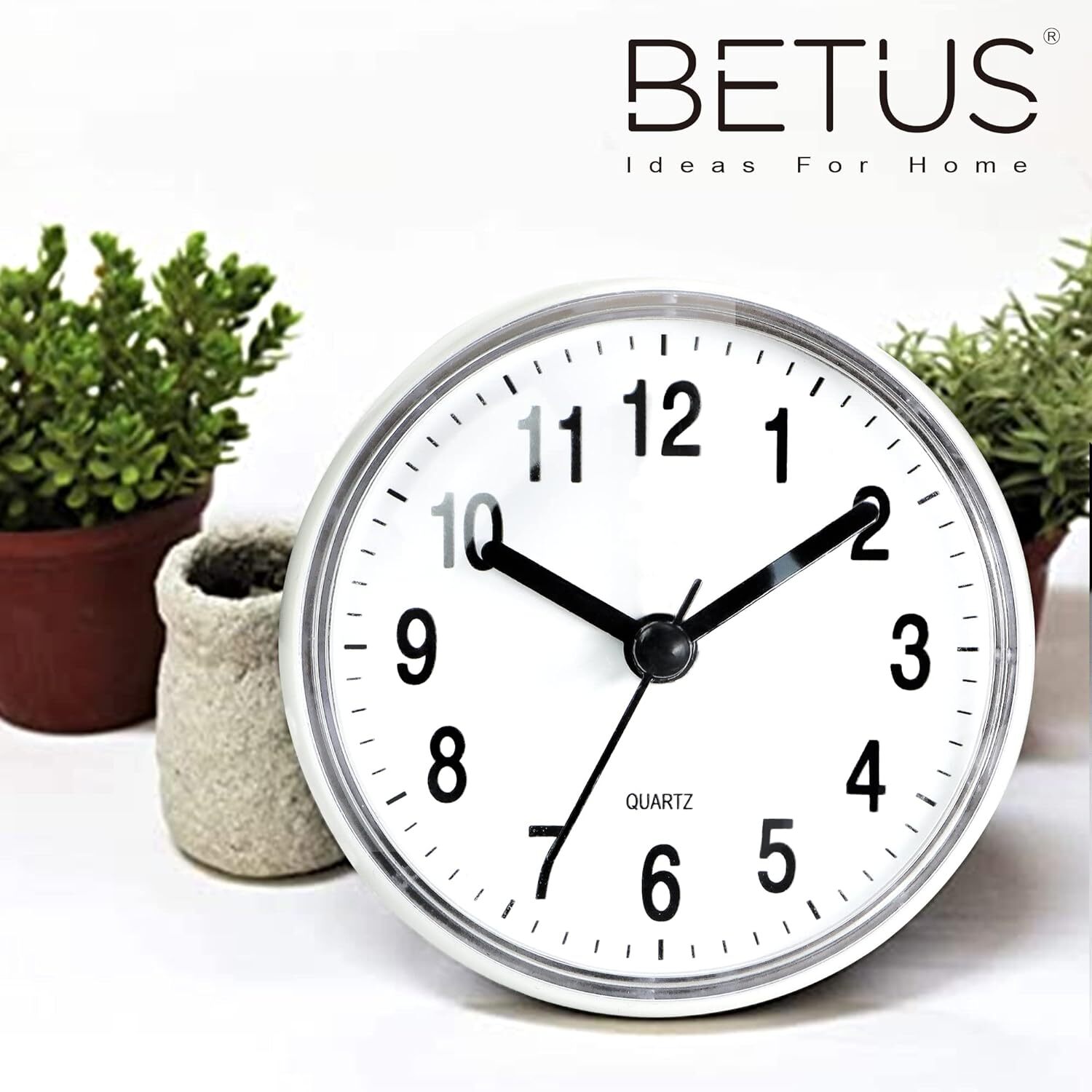 Betus Waterproof Bathroom Shower Clock with Large Suction Cup for Toilet Kitchen