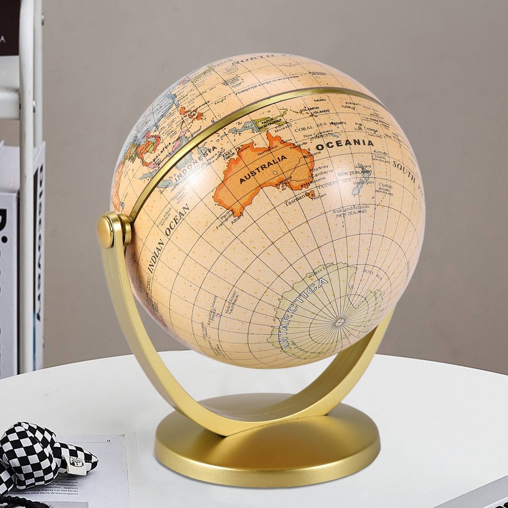 Retro Rotating World Globe Earth Antique Home Desktop Decor2799