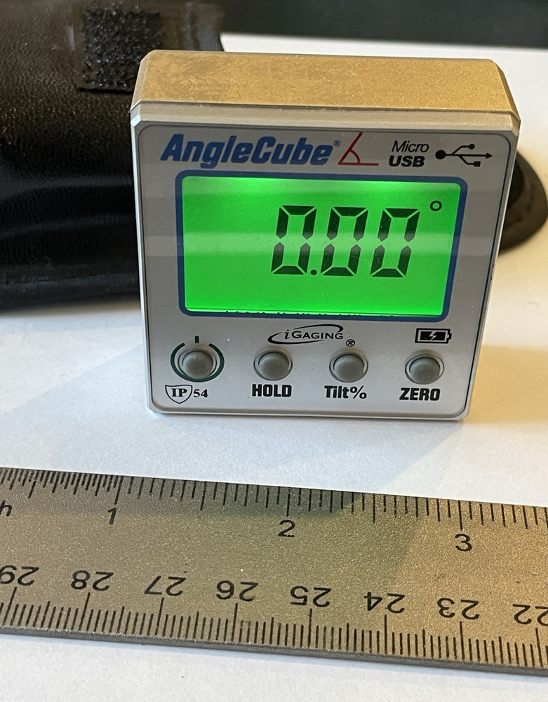 iGaging Angle Cube Digital Magnetic Protractor Gauge Level Guide Tool w/Case
