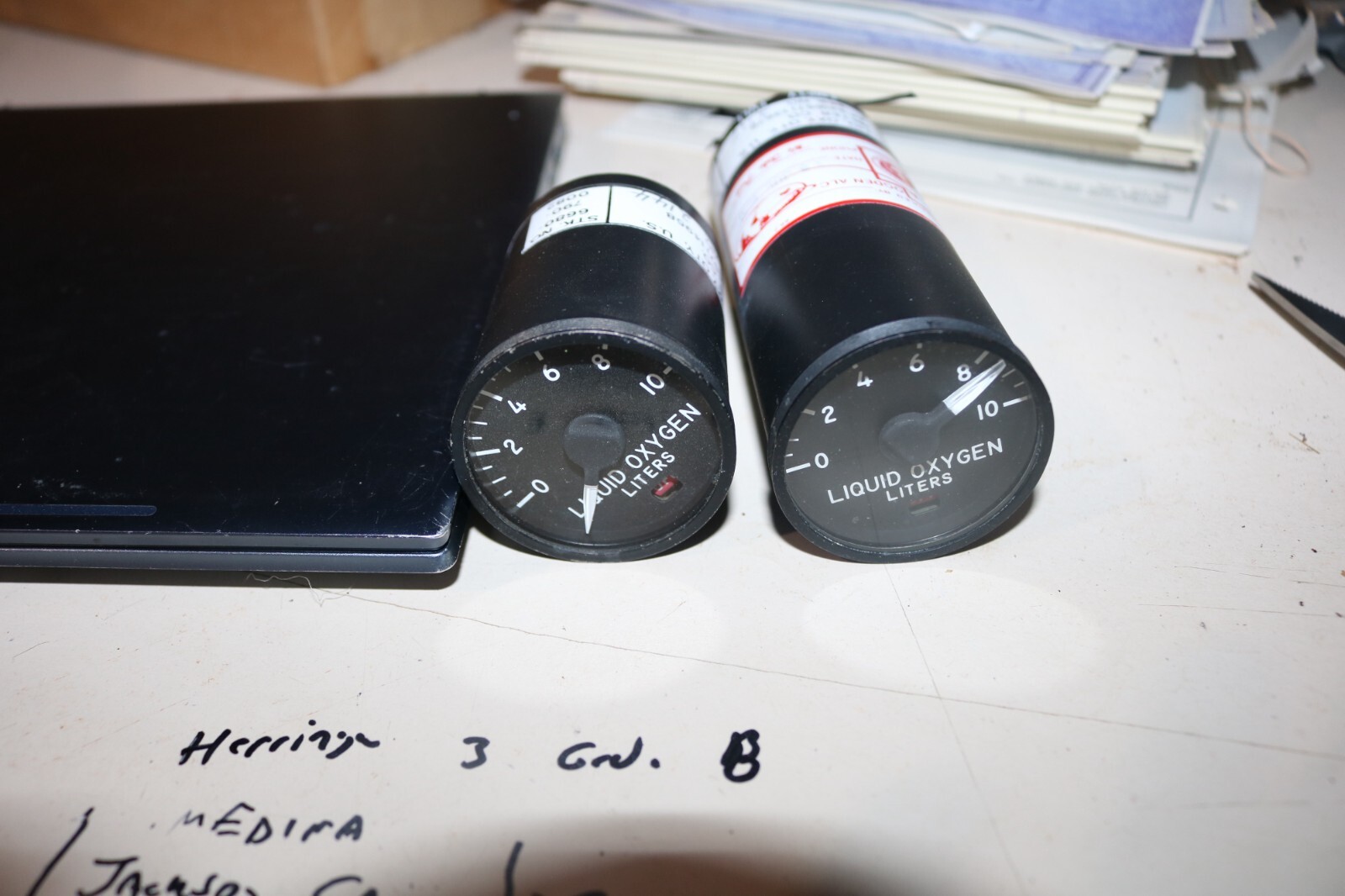 Exc cond. F-4 Phantom liquid oxygen gauge set (2) P/N A/A24J-4 964-1 AND 964-2