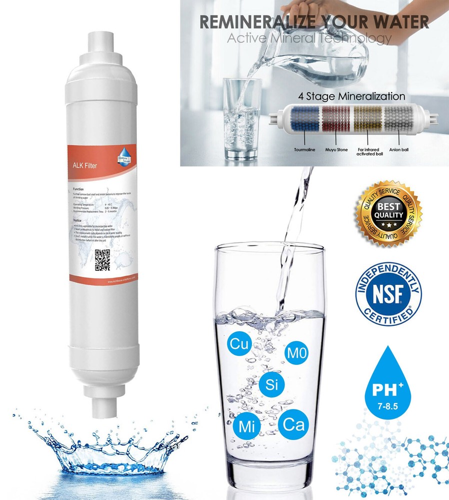 Alkaline Filter - Mineral Water Filter Replacement - pH+ Inline Filter - 2 Pack