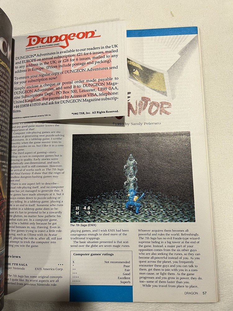 TSR Dragon Magazine #201