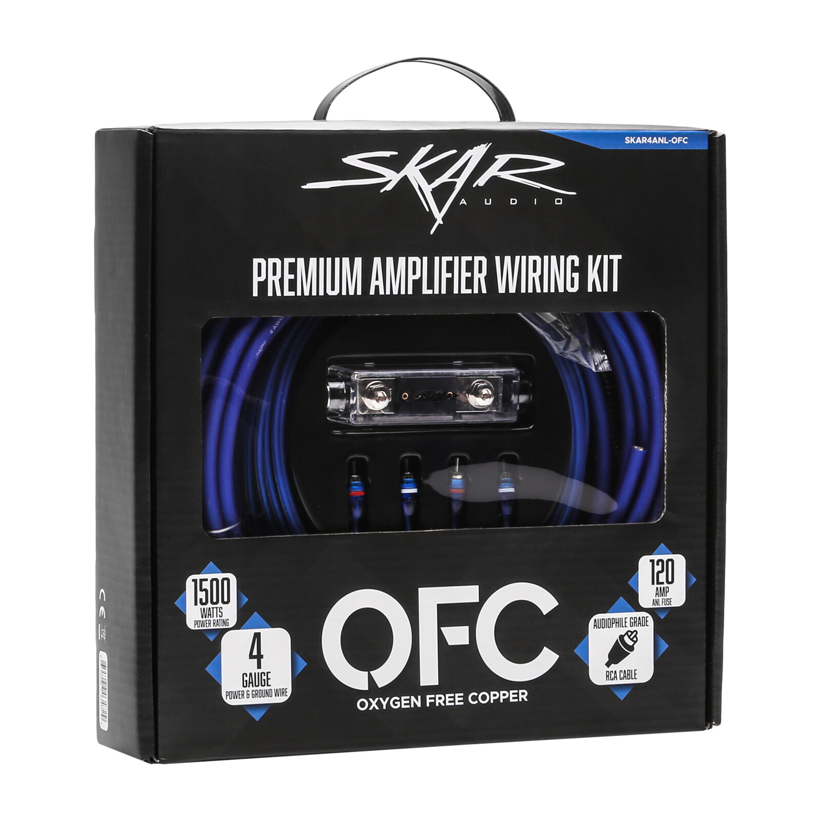 NEW SKAR AUDIO 4 GAUGE 1500 WATT OFC AMPLIFIER WIRING KIT W/ RCA (SKAR4ANL-OFC)