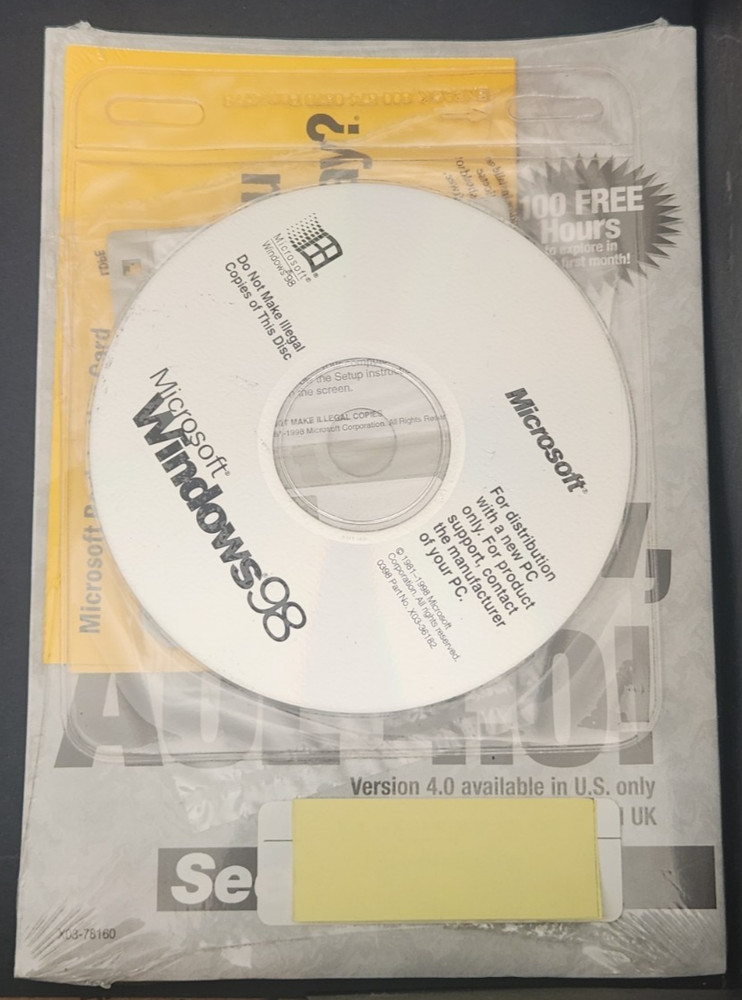 DELL Getting Started Microsoft Windows 98 CD, Manual, and COA Sealed