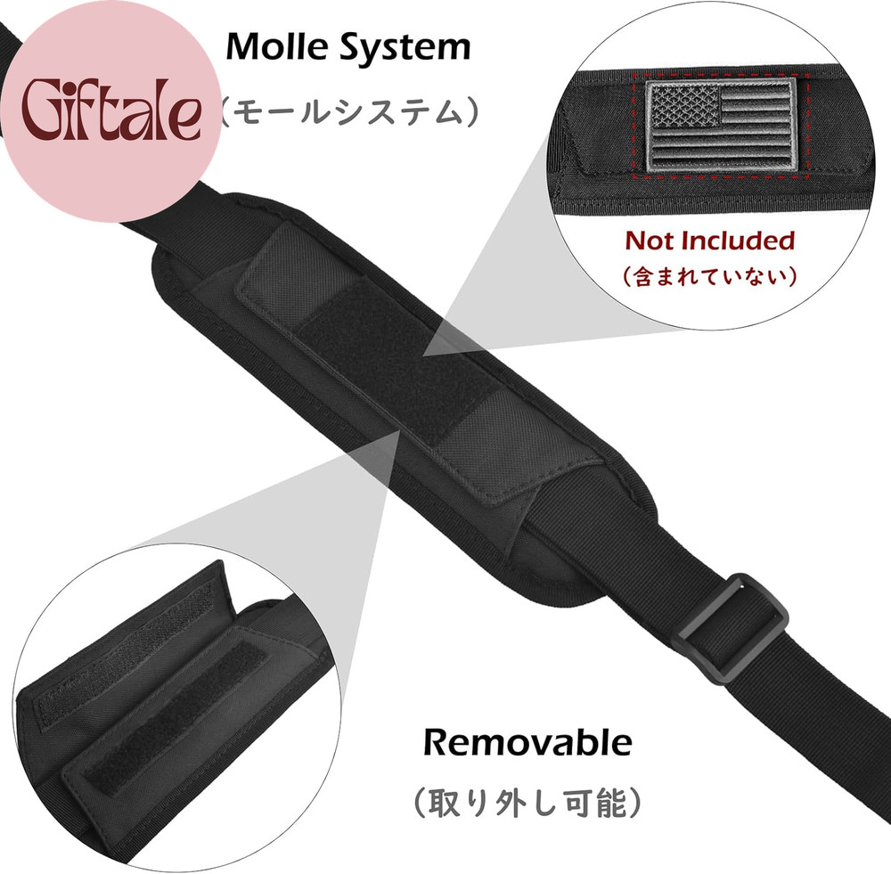 Bag Shoulder Strap Replacement Adjustable Strap with Padded Metal Hooks for Cros