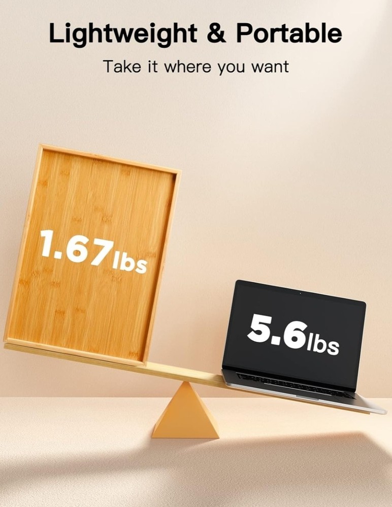 Bamboo Breakfast Bed Tray Table with Folding Legs