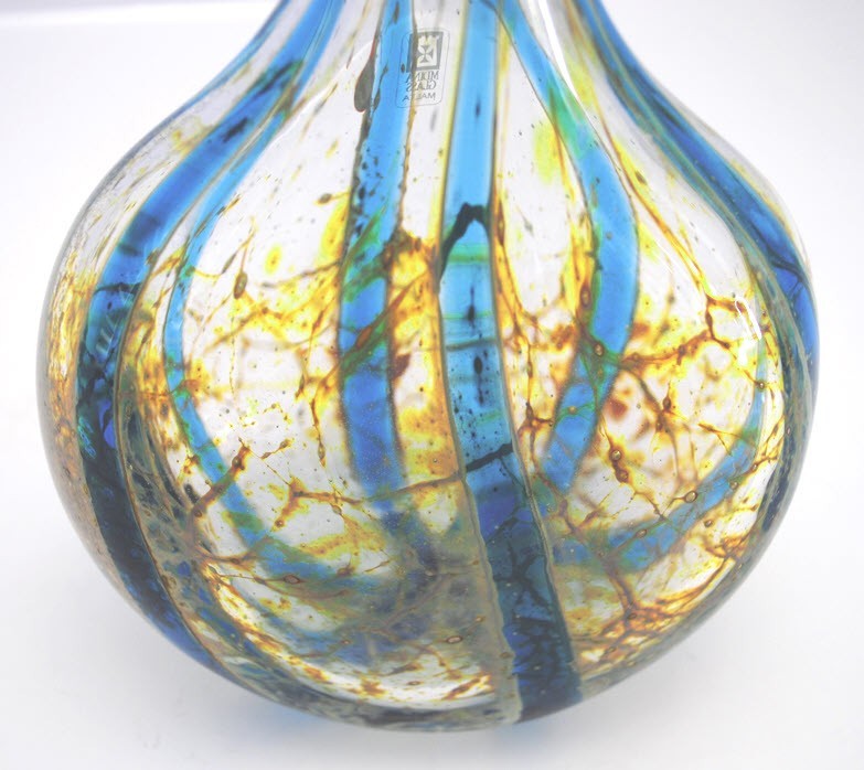 Vintage 1980’s Mdina Art Glass Lollipop Vase A