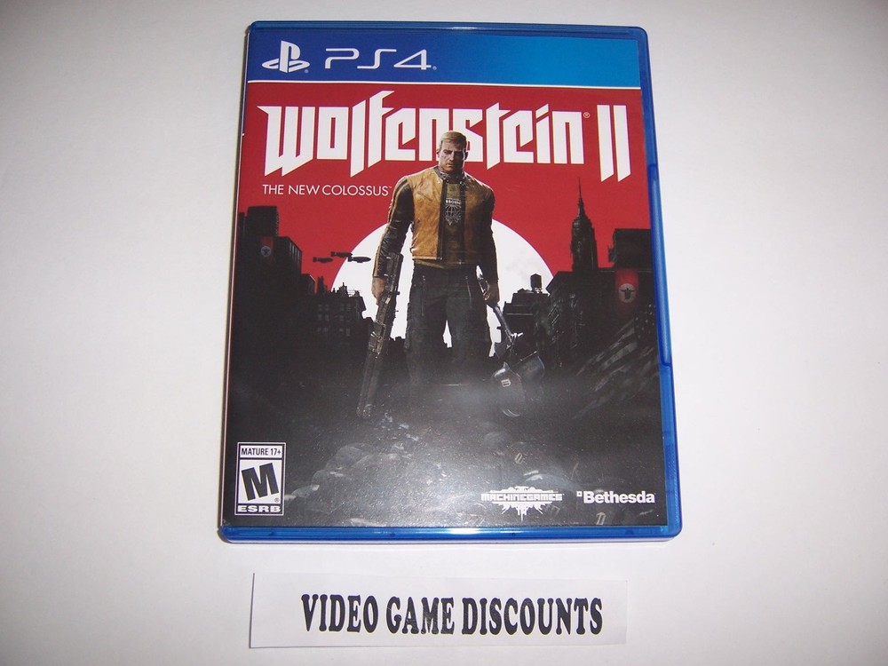 Original Box Case Replacement PlayStation 4 PS4 WOLFENSTEIN II 2 NEW COLOSSUS