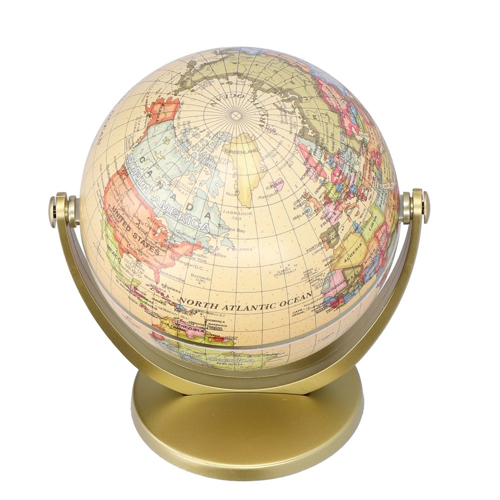 Mini World Map Globe English Edition Desktop Rotating Earth Geography Globe WT