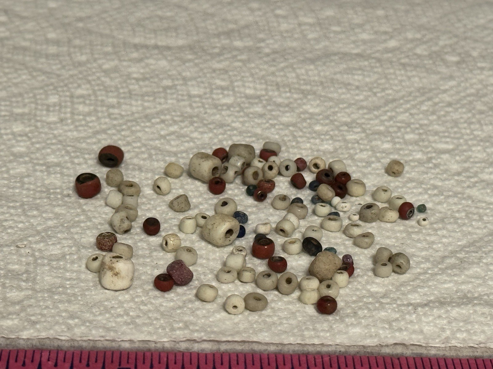 LOT OF 106 ANTIQUE CALIFORNIA TRADE BEADS FOUND BETWEEN AUBURN & PLACERVILLE