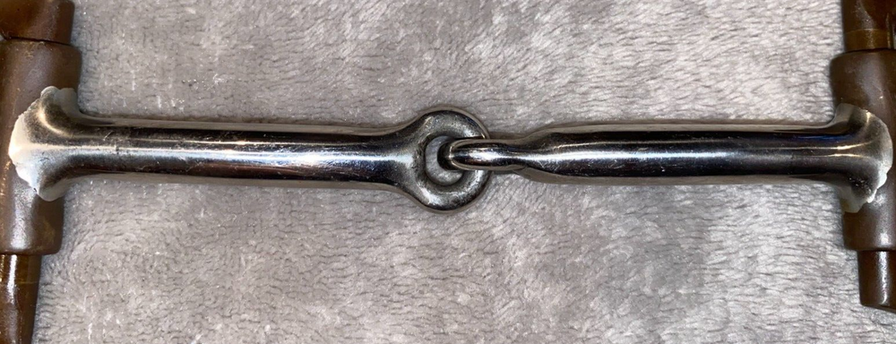 5'' BROWN IRON OFFSET DEE SNAFFLE BIT WITH COPPER INLAY