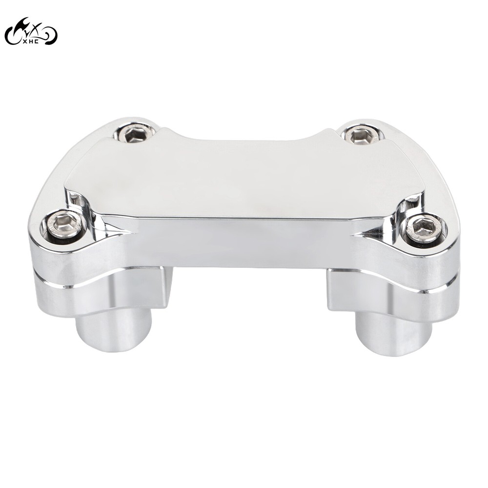 Chrome 2" Handlebar Risers 1" Top Clamp For Harley Softail Dyna Road King Glide