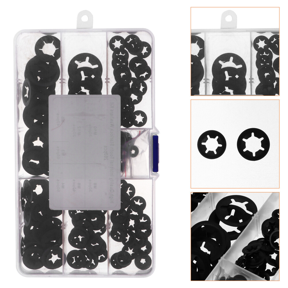 260pcs Ring Fixed Shaft Retaining Plum-blossom Shaped Clips Washer Machine