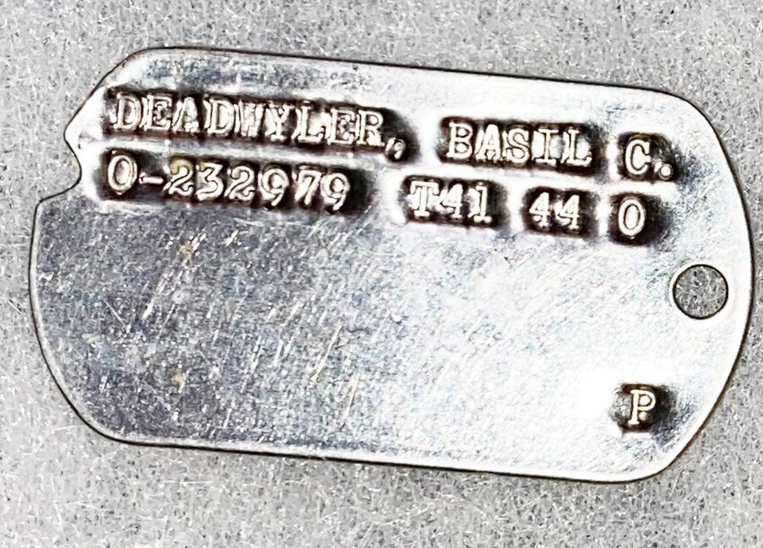 WWII Single Basil Deadwyer  T-41 Dog Tag