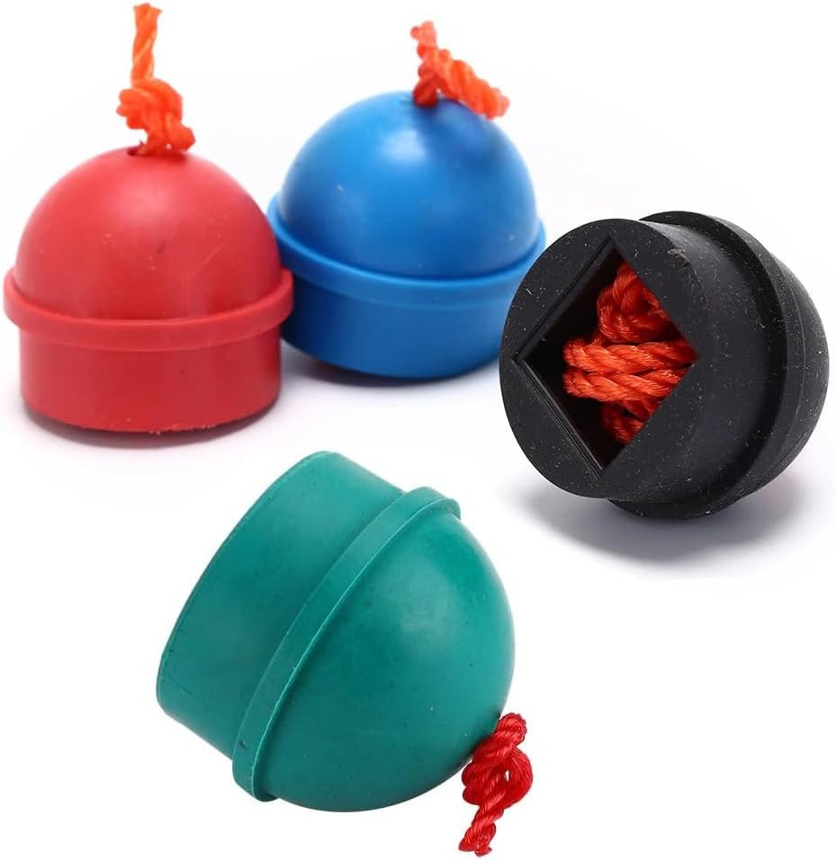 4 Pack Pool Chalk Cubes Holder with Cord String Anti-Lost Snooker Practical T...