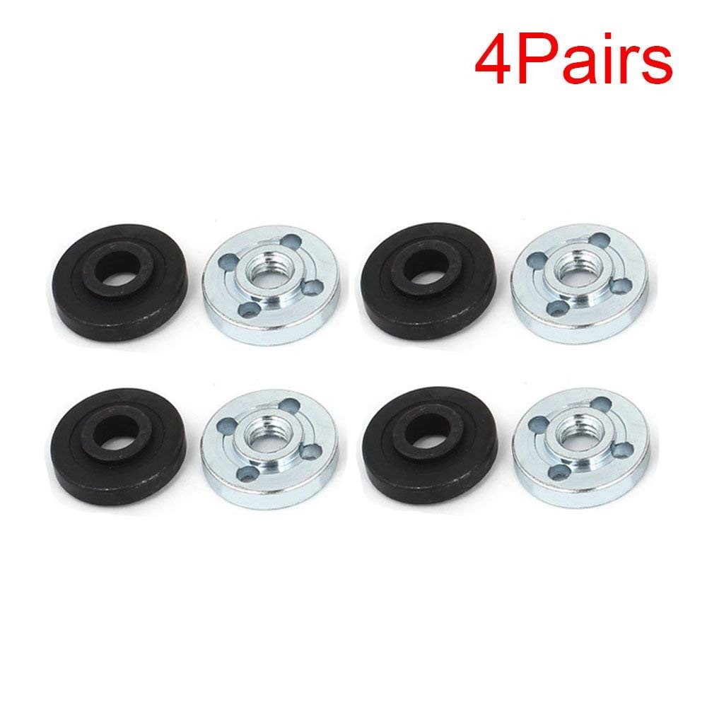 4Pairs 10mm/0.4" Round Clamp Inner Outer Flange Nuts Electrical Angle Grinder...