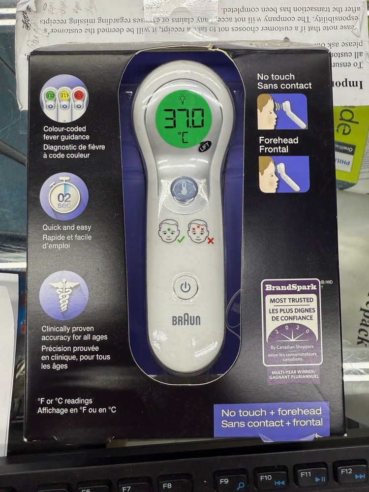 Braun BNT300CA No-Touch and Forehead Thermometer with Colour Coded Display