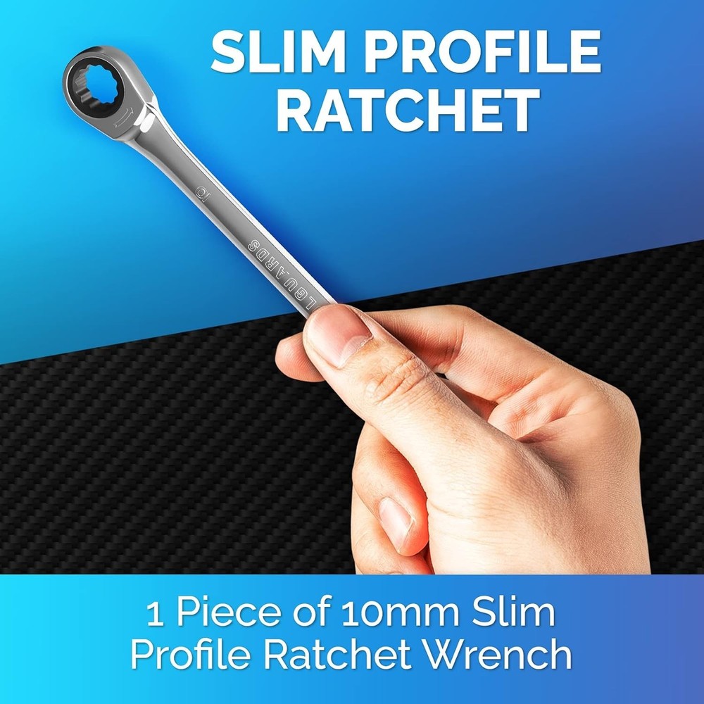 Versatile 10mm Ratchet Wrench - Slim Design for Any Toolkit -
